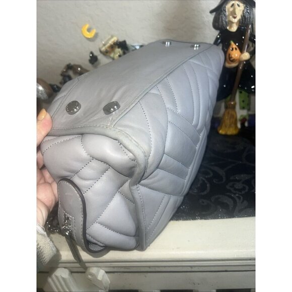 Michael Kors Kathy Gray Quilted Satchel Shoulder Tote Handbag - Picture 5 of 14